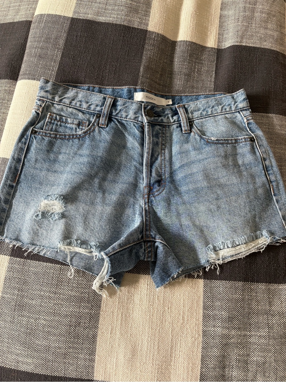 bohme Light Blue Distressed Denim Cutoff Shorts